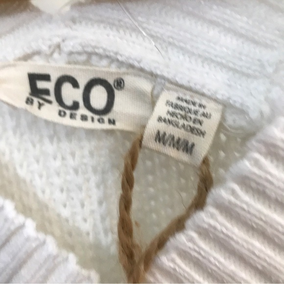 Eco by Design Sweater Vest White Medium - Picture 5 of 6